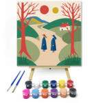 Számfestő Vándorlás a völgyben - gyerek számfestő készlet - 20×20 cm (Keretre feszítve) (crea_gyerek_554-20X20-KF)