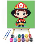 Számfestő A kis tűzoltó - gyerek számfestő készlet - 20×20 cm (Keretre feszítve) (crea_gyerek_120-20X20-KF)