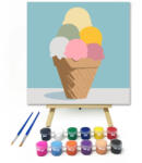  Hűvös édesség - gyerek számfestő készlet - 20×20 cm (Keretre feszítve)