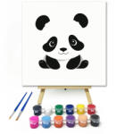 Számfestő Pocakos panda - gyerek számfestő készlet - 20×20 cm (Keretre feszítve) (crea_gyerek_225-20X20-KF)