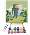 Számfestő Kaktuszokkal - gyerek számfestő készlet - 20×20 cm (Keretre feszítve) (crea_gyerek_556-20X20-KF)