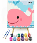Számfestő Bálna - gyerek számfestő készlet - 20×20 cm (Keretre feszítve) (szamkid004-20X20-KF)