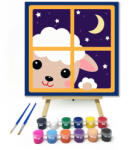  Bárány - gyerek számfestő készlet - 20×20 cm (Keretre feszítve)