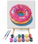  Rózsaszín reggeli - gyerek számfestő készlet - 20×20 cm (Keretre feszítve)