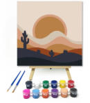  Kaktusz Város - gyerek számfestő készlet - 20×20 cm (Keretre feszítve)