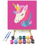 Unikornis Arc - gyerek számfestő készlet - 20×20 cm (Keretre feszítve)