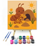  Dolgos Hangyácska a Homokdombon - gyerek számfestő készlet - 20×20 cm (Keretre feszítve)