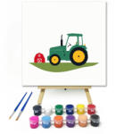 Farm traktor- gyerek számfestő készlet - 20×20 cm (Keretre feszítve)