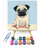 Számfestő Édes mopsz - gyerek számfestő készlet - 20×20 cm (Keretre feszítve) (crea_gyerek_316-20X20-KF)