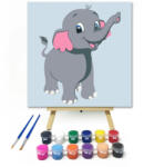 Számfestő Aranyos Kiselefánt - gyerek számfestő készlet - 20×20 cm (Keretre feszítve) (szamkid263-20X20-KF)