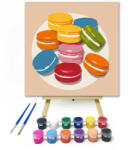 Számfestő Szivárvány macaronok - gyerek számfestő készlet - 20×20 cm (Keretre feszítve) (crea_gyerek_591-20X20-KF)