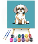  Pufi kiskutya - gyerek számfestő készlet - 20×20 cm (Keretre feszítve)