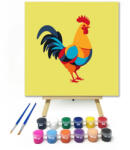 Számfestő Színes kakas - gyerek számfestő készlet - 20×20 cm (Keretre feszítve) (crea_gyerek_164-20X20-KF)