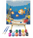  Mélytengeri kaland - gyerek számfestő készlet - 20×20 cm (Keretre feszítve)