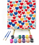  Színes szeretet - gyerek számfestő készlet - 20×20 cm (Keretre feszítve)