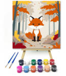  Vörös erdei lakó - gyerek számfestő készlet - 20×20 cm (Keretre feszítve)