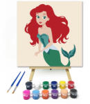  A kis sellő - gyerek számfestő készlet - 20×20 cm (Keretre feszítve)