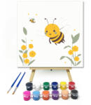  Virágos kertben - gyerek számfestő készlet - 20×20 cm (Keretre feszítve)
