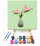  Virág Vázában - gyerek számfestő készlet - 20×20 cm (Keretre feszítve)
