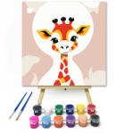 Számfestő Fiatal zsiráf - gyerek számfestő készlet - 20×20 cm (Keretre feszítve) (crea_gyerek_216-20X20-KF)