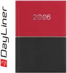 Dayliner Határidőnapló Contrast A5 napi, fehér lapokkal piros-fekete Dayliner 2026 - suplix