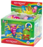 Keyroad Hegyező 1 lyukú tartályos, fedeles, multifunkciós 18 db/display Keyroad Duo Sharpy vegyes színek