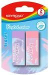 Keyroad Radír, PVC mentes 2 db/bliszter Keyroad Pastel Color vegyes színek