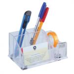 Bluering Írószertartó 4 rekeszes, 150x95x75mm, ragszalag tépővel műanyag, Bluering® víztiszta - suplix