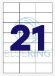 BLUERING Etikett címke, 70x42, 3mm, 100 lap, 21 címke/lap Bluering® - suplix