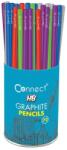 Connect Grafitceruza HB, 5 féle színű kerek test, Connect 72 db/csomag,