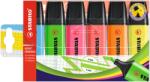 STABILO Szövegkiemelő készlet 2-5mm, vágott hegyű, STABILO Boss original, 6 klf. szín - suplix