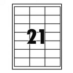  Etikett címke, 63, 5x38, 1mm, 100 lap, 21 címke/lap - suplix