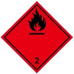  Információs címke, papír Gyúlékony gázok 2.1 10cmx10cm 300db/tekercs - suplix