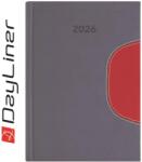 Dayliner Határidőnapló Memphis B5 heti, fehér lapokkal szürke-piros Dayliner 2026 - suplix