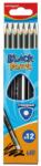 Keyroad Grafitceruza HB, radíros, háromszögletű 12 db/bliszter Keyroad Black