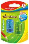 Keyroad Hegyező 1 lyukú tartályos 2 db/bliszter Keyroad Cup Sharpy vegyes színek - suplix