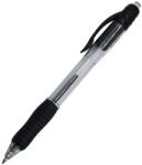BLUERING Golyóstoll 0, 7mm, nyomógombos, gumírozott fogórész, fekete átlátszó test, Bluering® R2, írásszín fekete - suplix