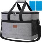 Trizand 40 l-es Oxford vízálló hűtőtáska, 2 hűtőbetéttel, szürke (00023843)