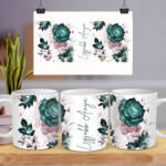 csucsajandek Virágos bögre - Zöld (CSW133537)