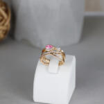 Ninagold Antiallergén, rózsaszín köves gyűrű 58-es (CSW887070)