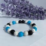 csucsajandek Türkinit-Howlit-Lávakő karkötő (CSW237725)