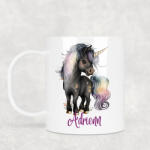 csucsajandek Fekete pónis bögre - Bármilyen névvel kérhető (CSW263609)