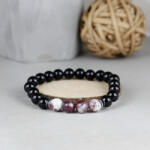 csucsajandek Turmalin rubellit kvarc, ónix karkötő (CSW268255)