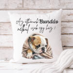 csucsajandek Angol Bulldog párnahuzat - Saját névvel (CSW343837)