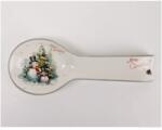  IRIS kerámia fakanál tartó, hóembereak a karácsonyfa előtt, "merry christmas" felirat 25 x 9 x 3 cm (172921)