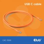 Club 3D USB 3.2 Type C Összekötő Narancssárga 2m CAC-3000 (CAC-3000)