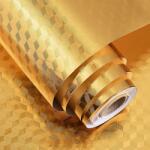 Flippy Konyhai matrica, Flippy, Öntapadó, Vízálló, Magas hőmérsékletálló, PVC, 60 x 100 cm, 3D kocka modell, arany (133691)