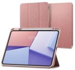 Spigen urban fit tabletvédő álló, flip, oldalra nyíló, trifold, asztali tartó, ceruza tartó, textil minta, rozéarany, kompatibilis: Apple IPAD Pro 11, 2025, / IPAD Pro 11, 2024 (ACS07021)