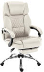 Mark Adler Premium főnöki forgószék, kényelmes masszázs funkcióval, lábtartóval fordított bőr bézs (MA-BOSS-6-0-BEIGE)