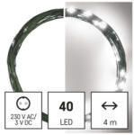  LED karácsonyi nano fényfüzér, zöld, 4 m, kültéri és beltéri, hideg fehér, időzítő